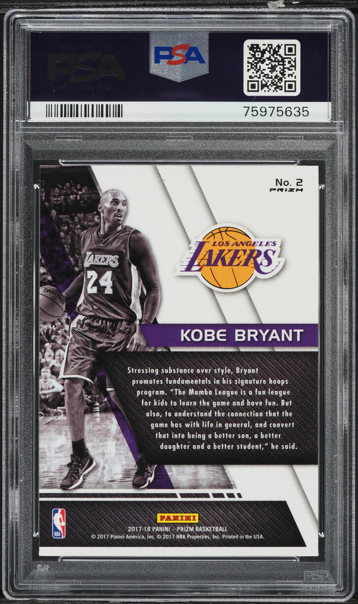2017 Panini Prizm Fundamentals Fast Break Kobe Bryant #2 PSA 9 MINT