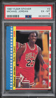 1987 Fleer Sticker Michael Jordan #2 PSA 6 EXMT on Fanatics Collect