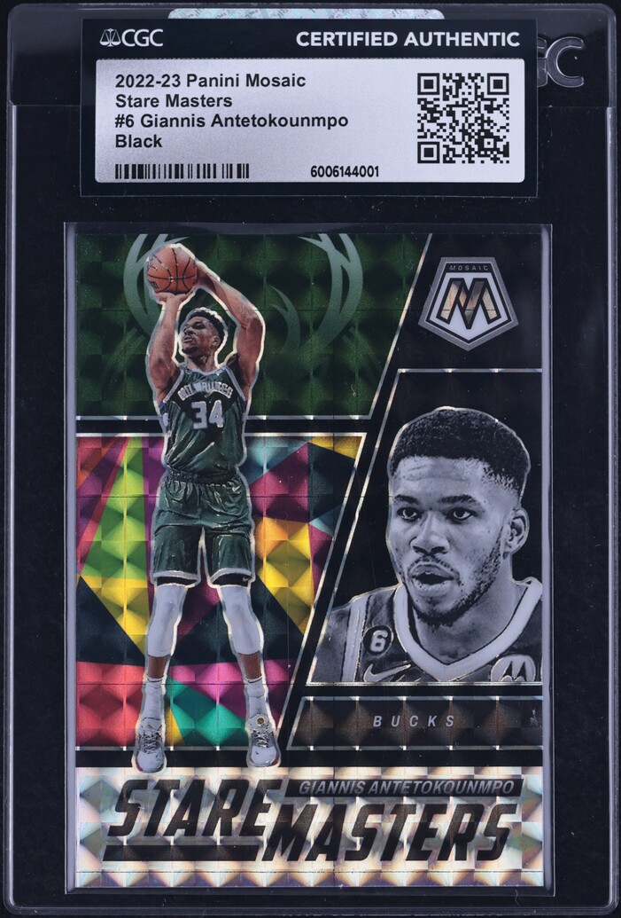 2022 Panini Mosaic Stare Masters Black Prizm Giannis Antetokounmpo 1/1 #6 CGC AUTH