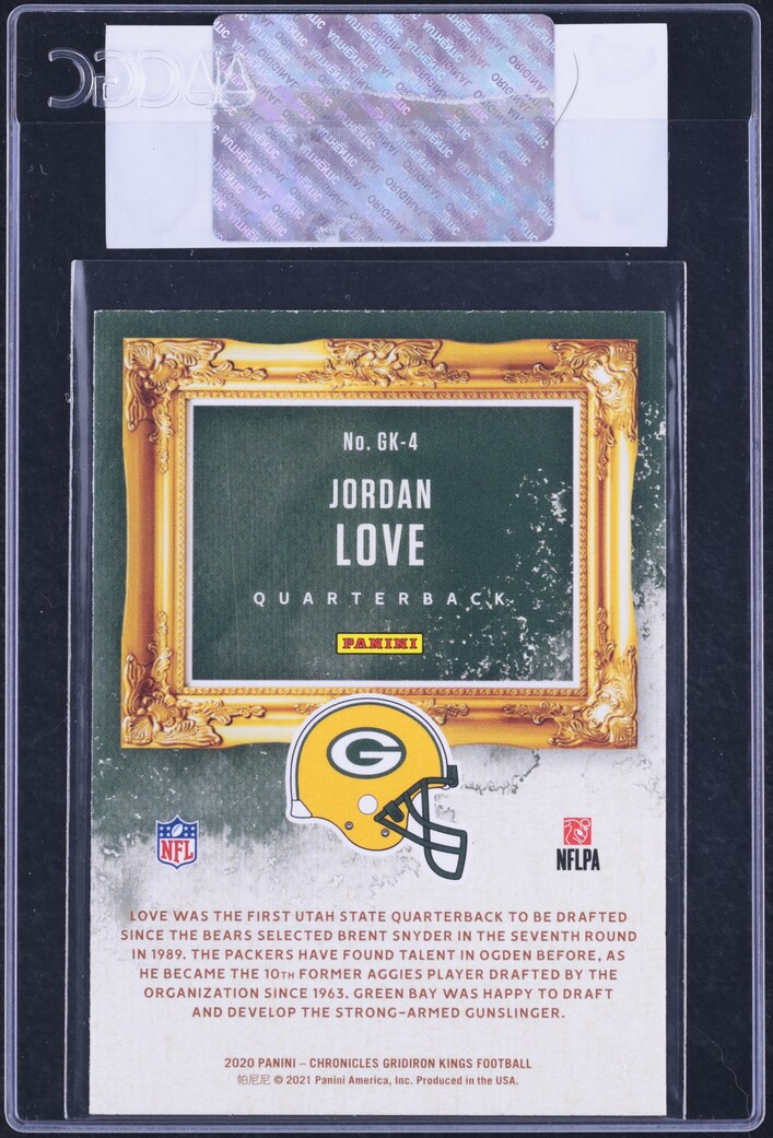 2020 Panini Chronicles Gridiron Kings Jordan Love ROOKIE #GK-4 CGC AUTH