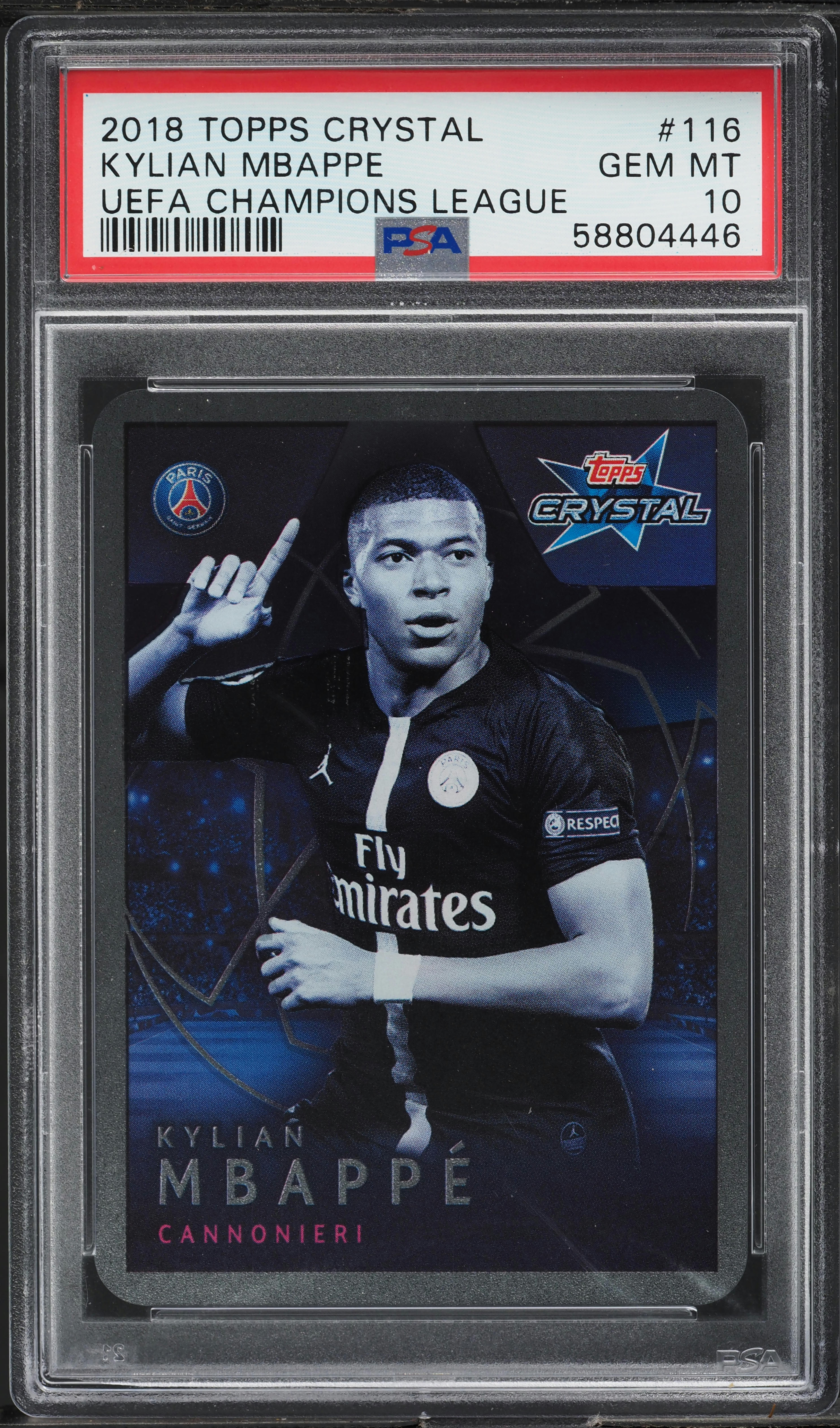 2018 Topps Crystal UEFA Champions League Kylian Mbappe ROOKIE #116 