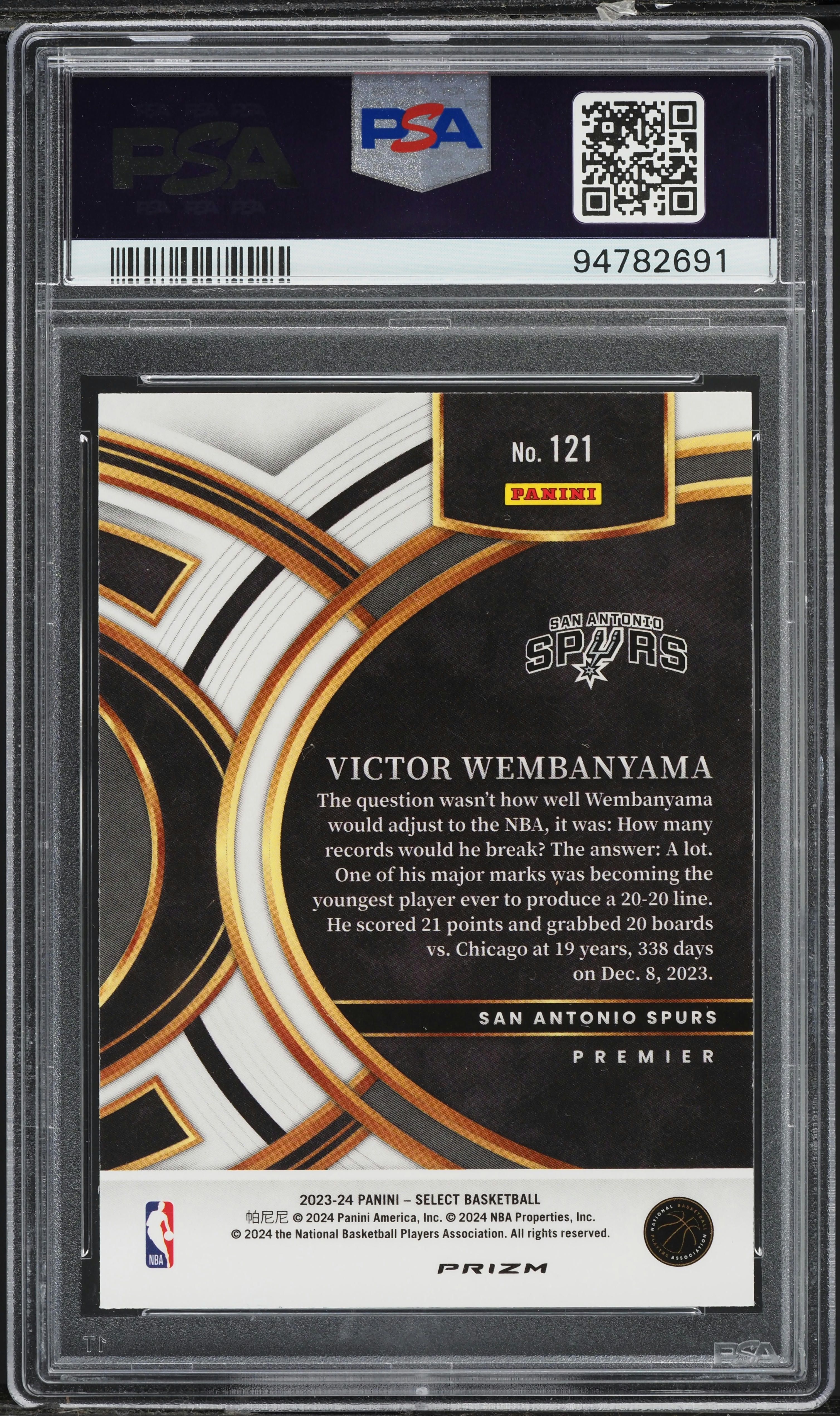 2023 Select Premier Level Red Cracked Ice Victor Wembanyama ROOKIE