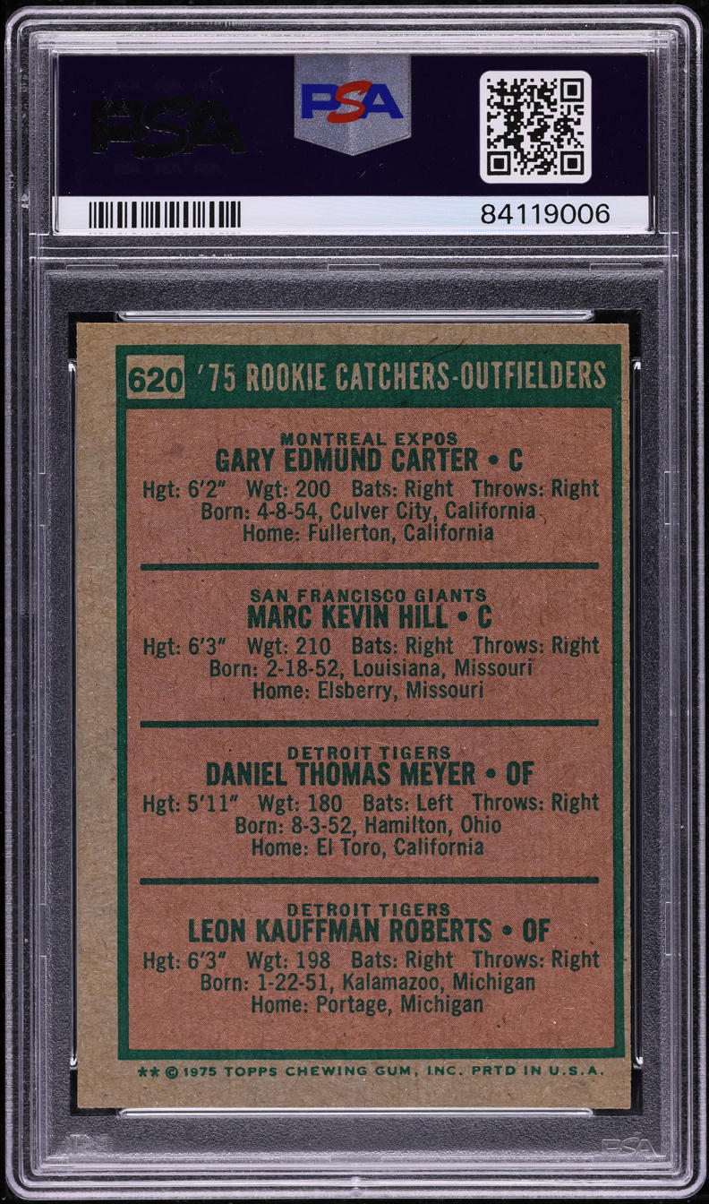 1975 Topps Gary Carter ROOKIE #620 PSA 7 NRMT
