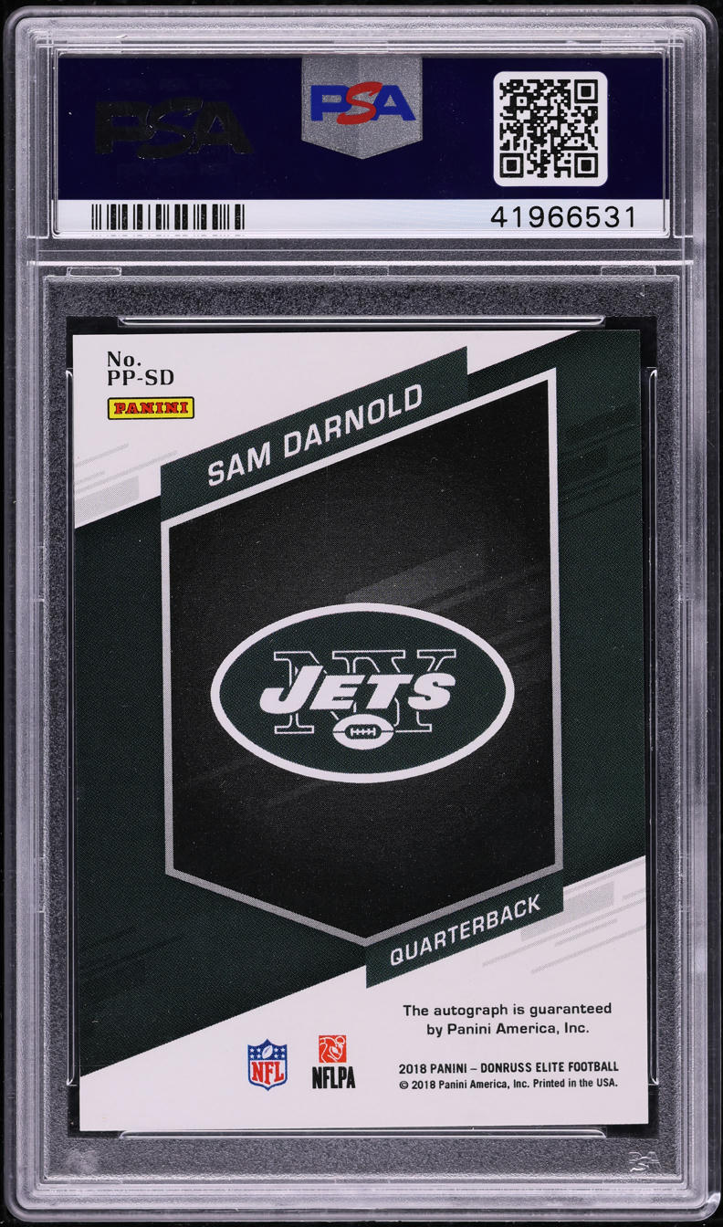 2018 Donruss Elite Pen Pals Sam Darnold ROOKIE AUTO #SD PSA 10 GEM