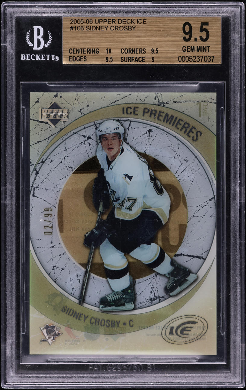 2005 Upper Deck Ice Sidney Crosby ROOKIE /99 #106 BGS 9.5 GEM MINT