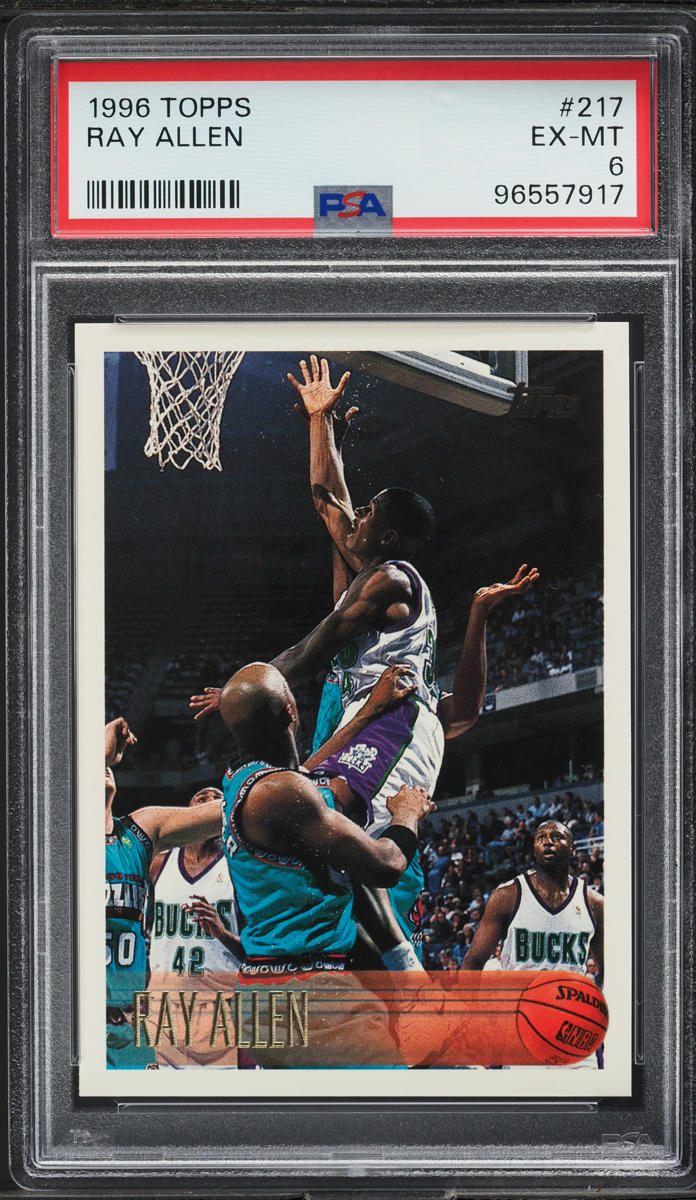 1996 Topps Basketball Ray Allen ROOKIE #217 PSA 6 EXMT