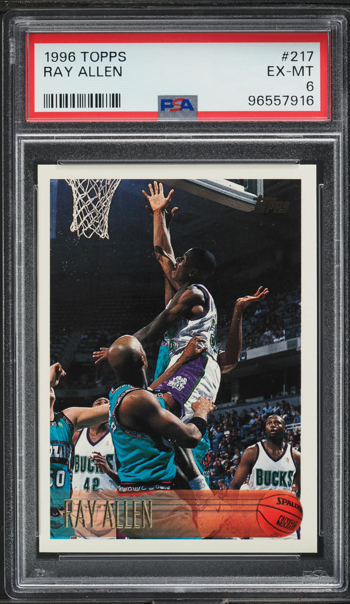 1996 Topps Basketball Ray Allen ROOKIE #217 PSA 6 EXMT