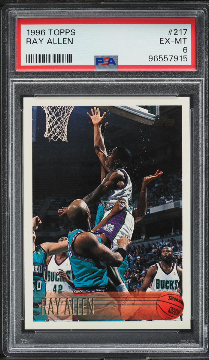 1996 Topps Basketball Ray Allen ROOKIE #217 PSA 6 EXMT