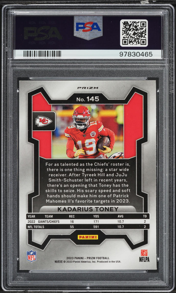 2023 Panini Prizm Red Sparkle Kadarius Toney #145 PSA 10 GEM MINT