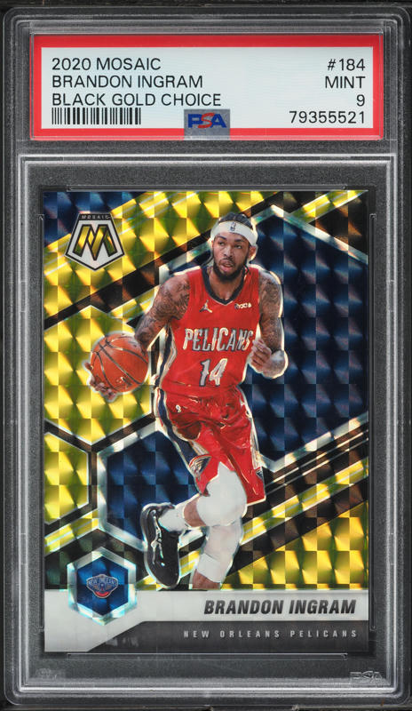 2020 Panini Mosaic Black Gold Choice Brandon Ingram /8 #184 PSA 9