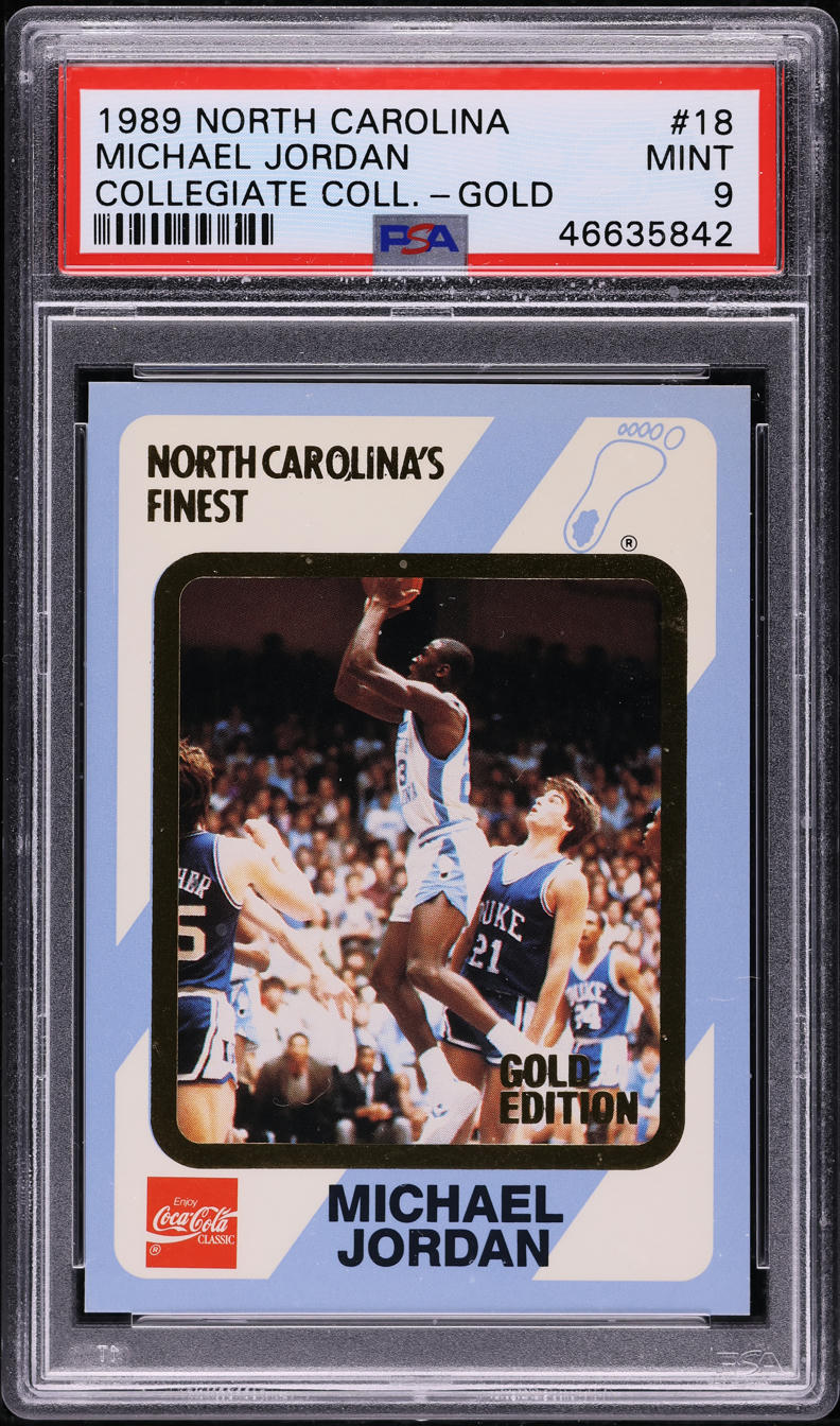 1989 Collegiate Collection North Carolina Gold Michael Jordan #18 PSA 9 MINT
