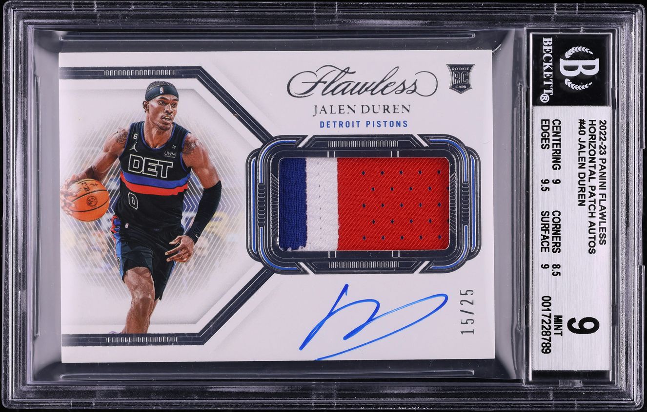 2022 Panini Flawless Horizontal Jalen Duren ROOKIE GAME-USED PATCH 