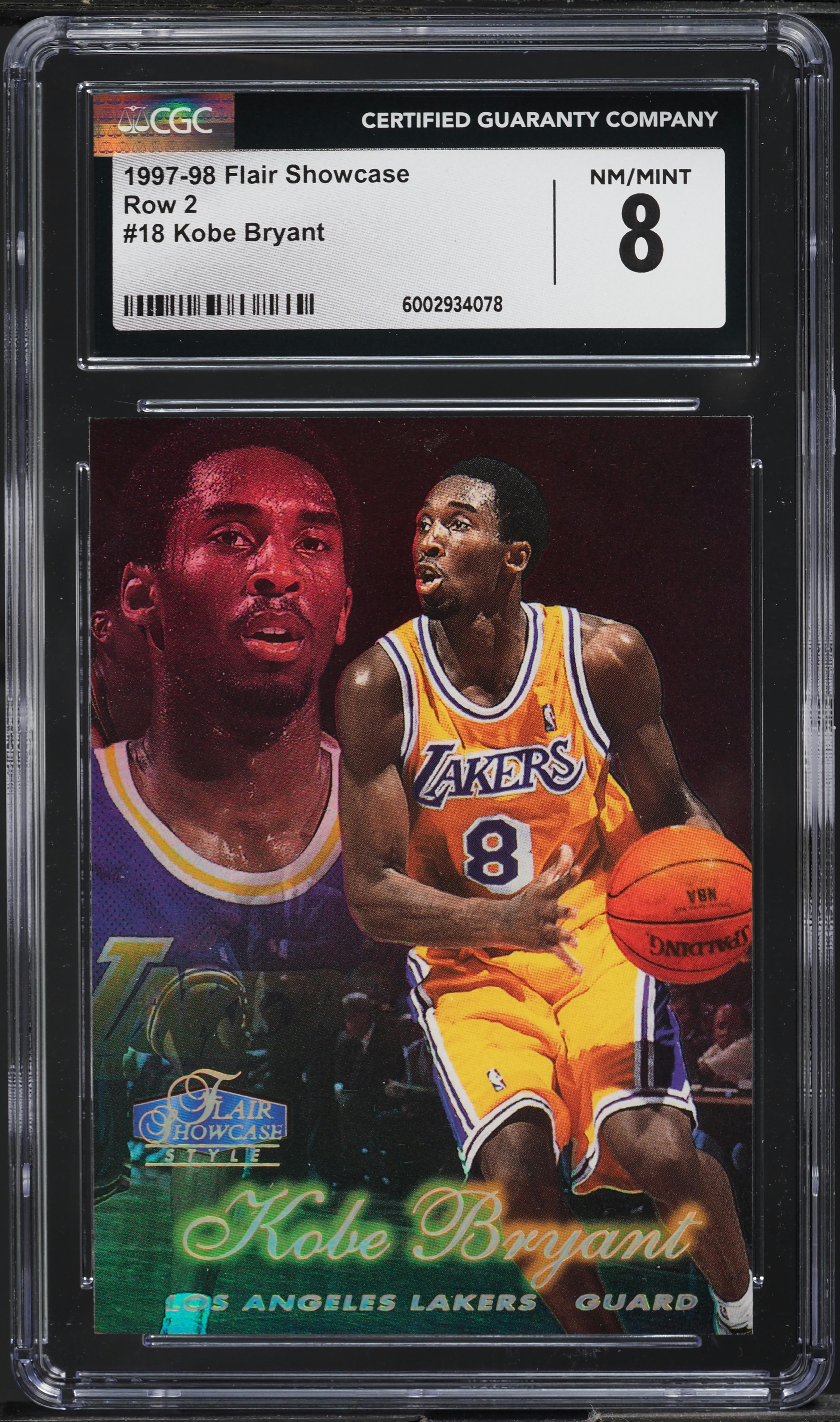 1997 Flair Showcase Row 2 Kobe Bryant #18 CGC 8 NM-MT on Fanatics