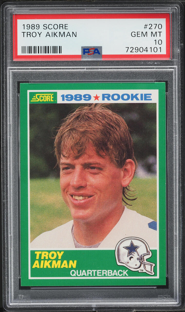 1989 Score Football Troy Aikman ROOKIE #270 PSA 10 GEM MINT on