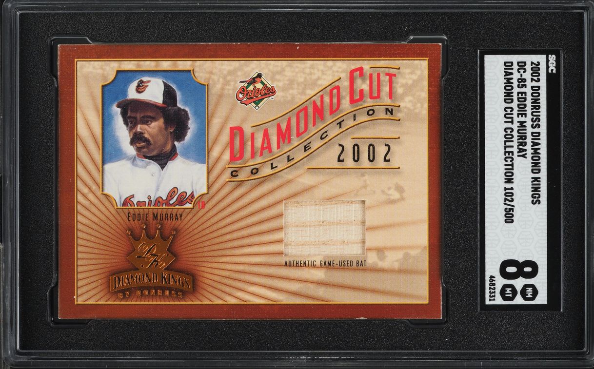 2002 Donruss Diamond Kings Cut Collection Eddie Murray PATCH /500 #DC-85 SGC 8