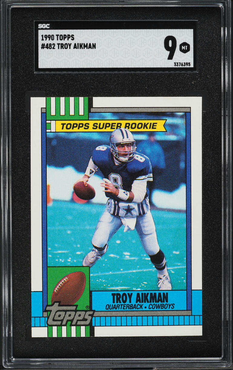 1990 Topps Football Troy Aikman #482 SGC 9 MINT