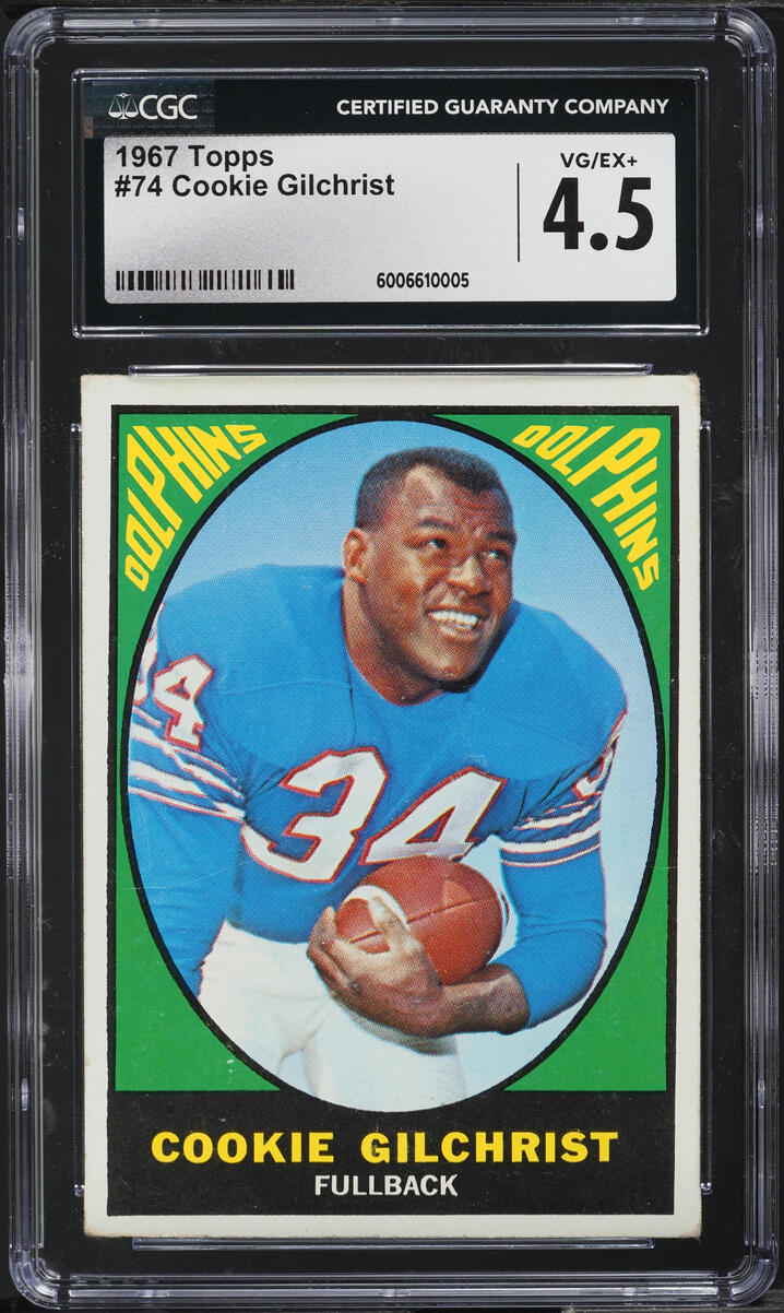 1967 Topps Football Cookie Gilchrist #74 CGC 4.5 VGEX+