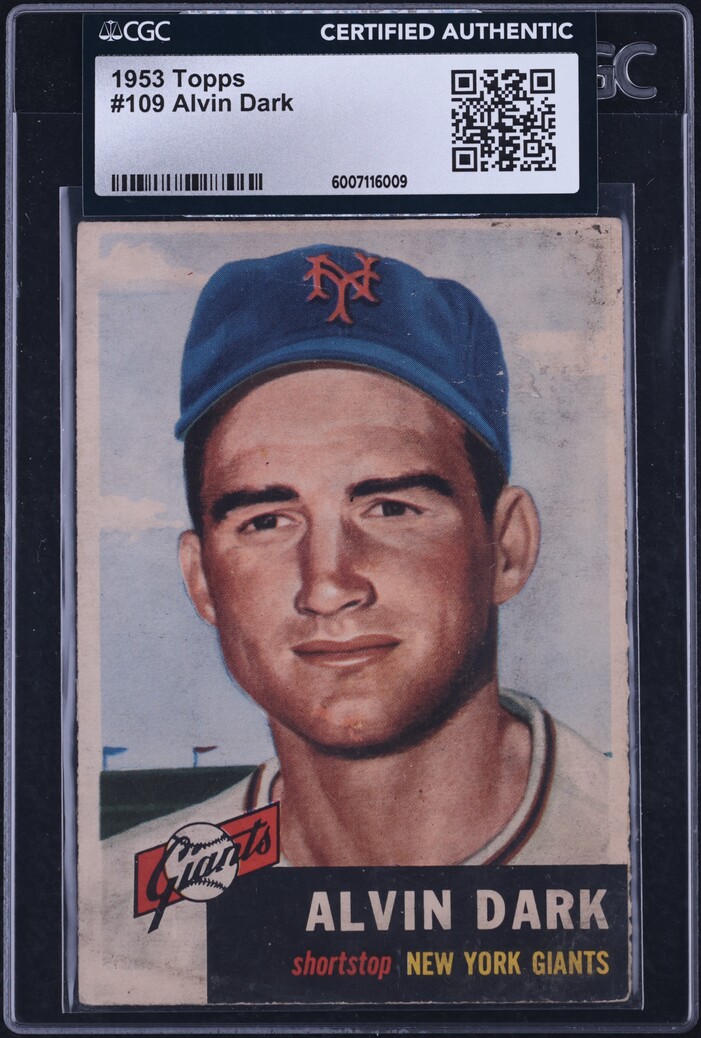 1953 Topps Alvin Dark #109 CGC AUTH