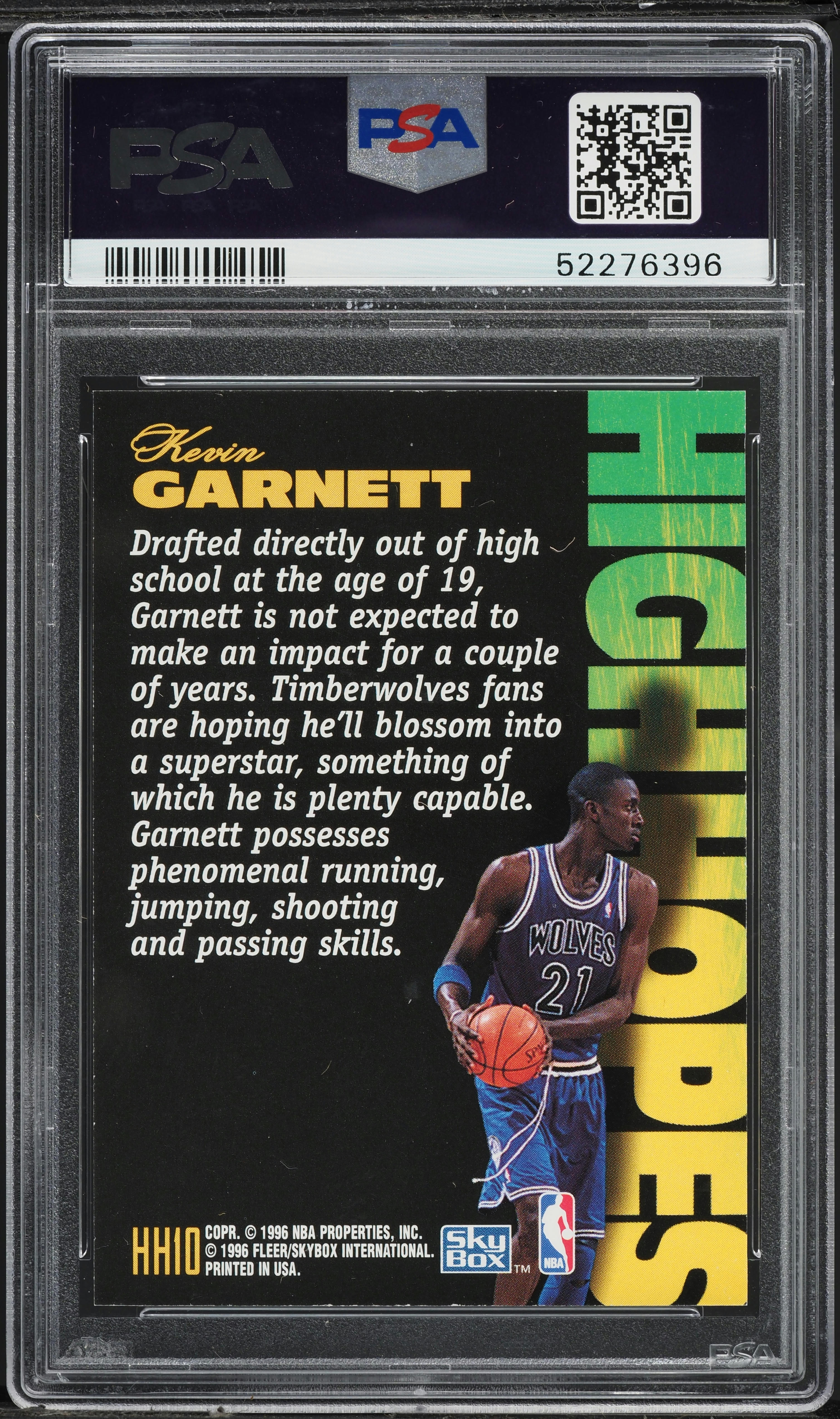 1995 Skybox Premium High Hopes Kevin Garnett ROOKIE #HH10 PSA 9