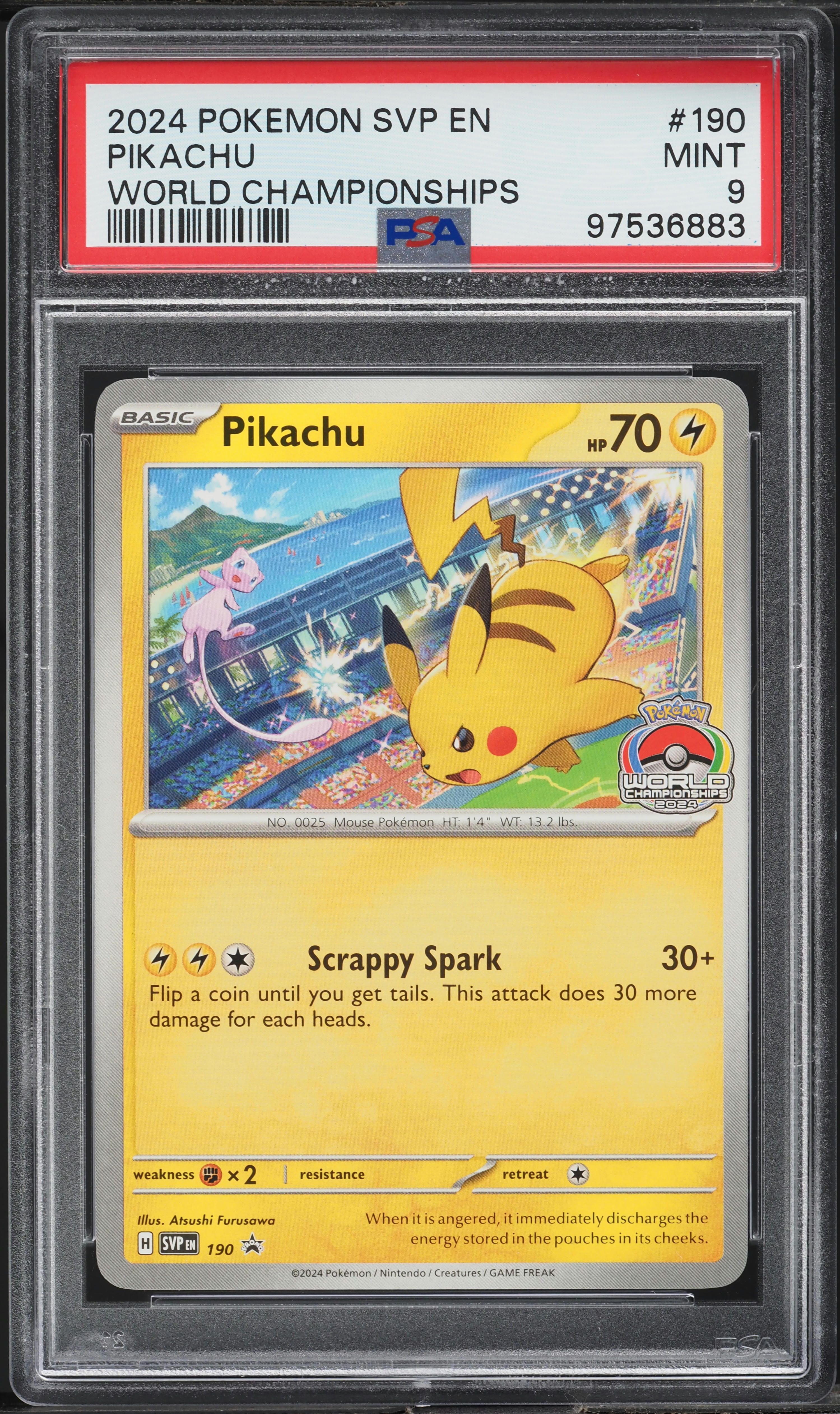 2024 Pokemon SV Black Star Promo World Championships Pikachu #190