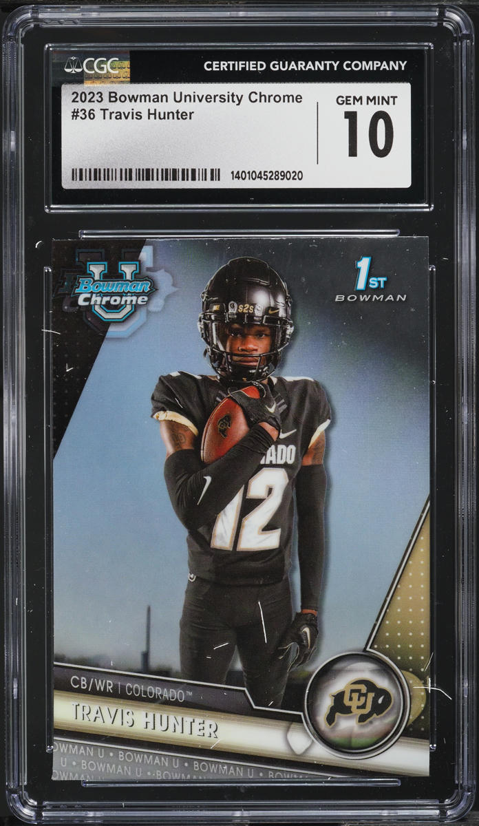 2023 Bowman Chrome University Travis Hunter ROOKIE #36 CGC 10 GEM MINT