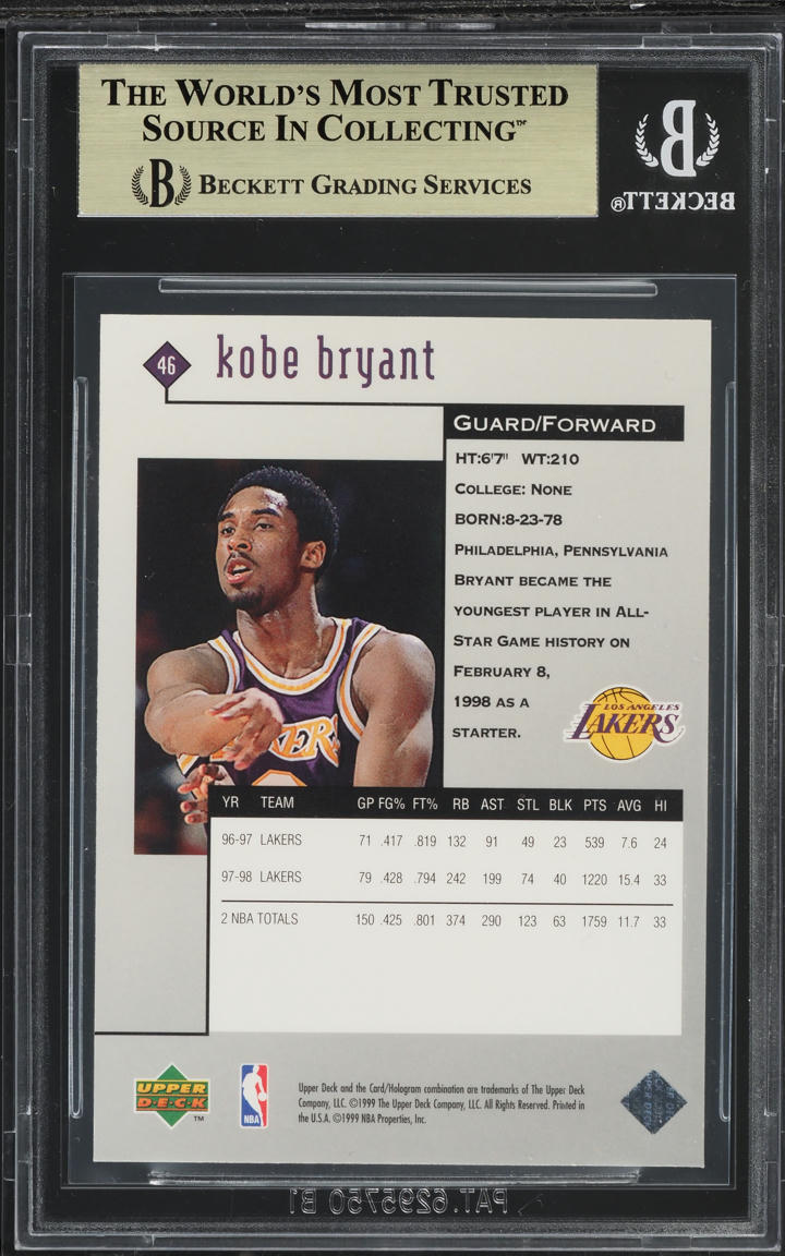 1998 Black Diamond Kobe Bryant #46 BGS 9.5 GEM MINT