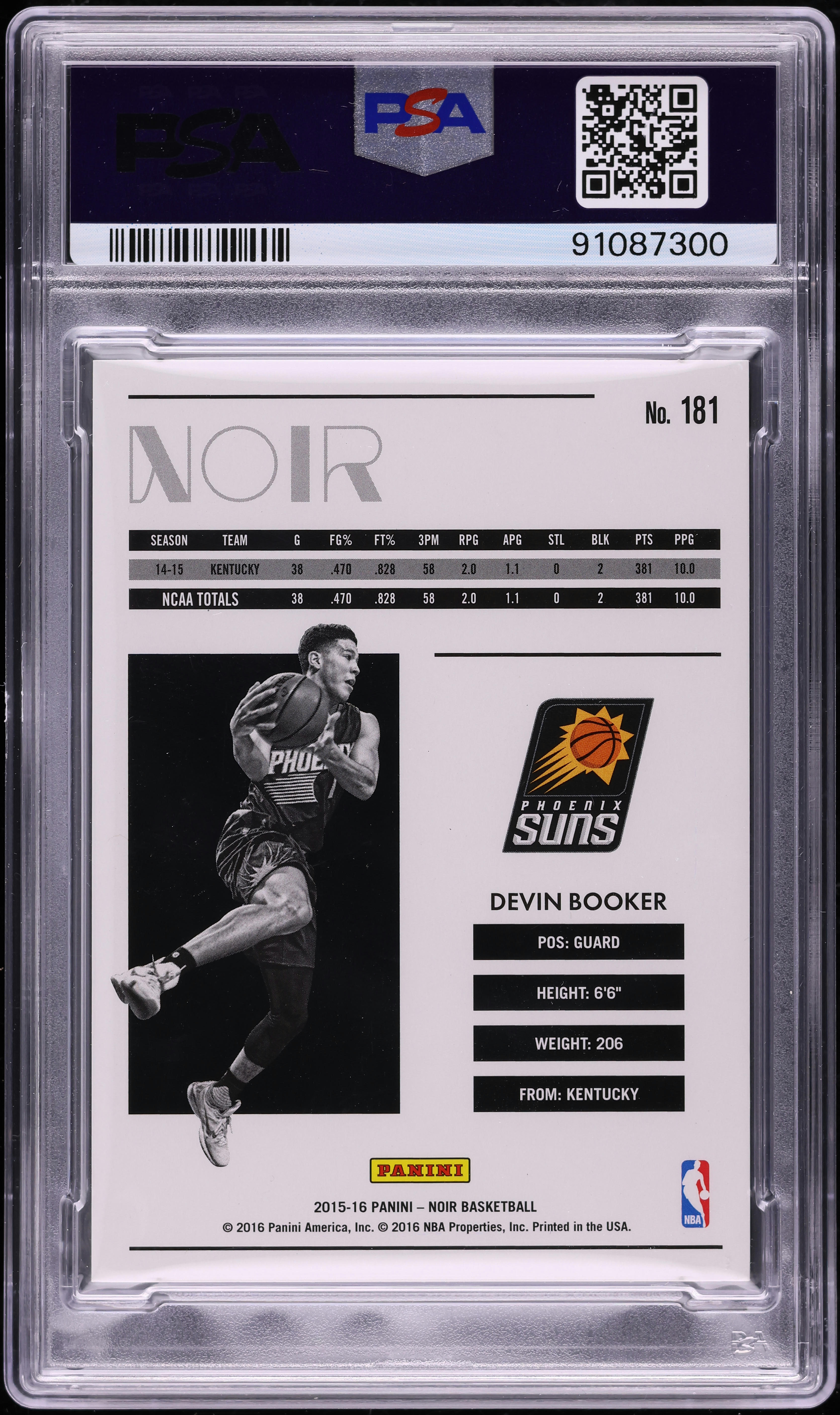 2015 Panini Noir Devin Booker ROOKIE /99 #181 PSA 9 MINT on 