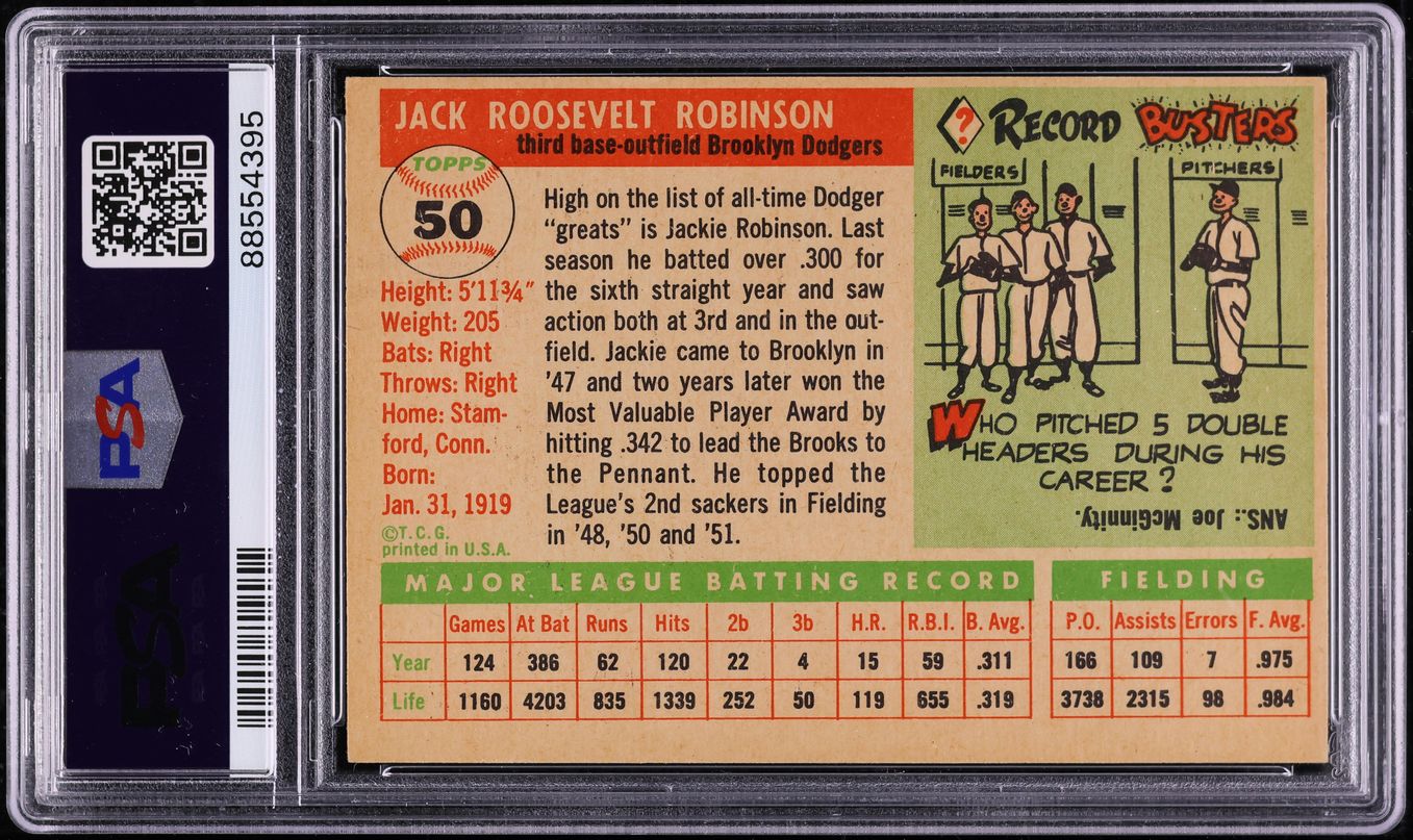 1955 Topps Jackie Robinson #50 PSA 6 EXMT