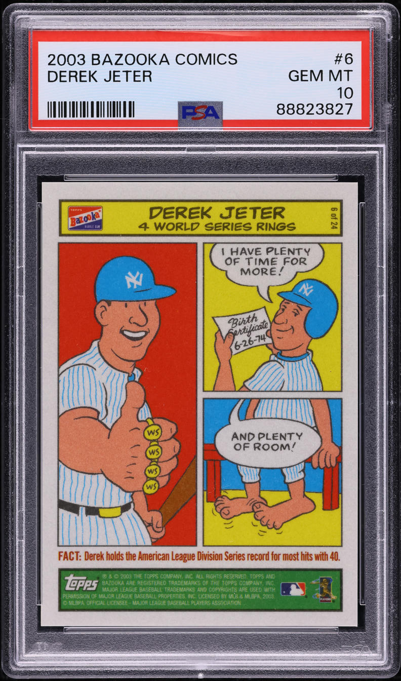 2003 Bazooka Comics Derek Jeter #6 PSA 10 GEM MINT