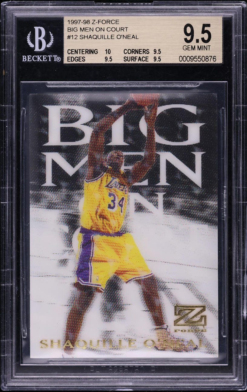1997 Skybox Z-Force Big Men On Court Shaquille O'Neal #12 BGS 9.5 GEM MINT