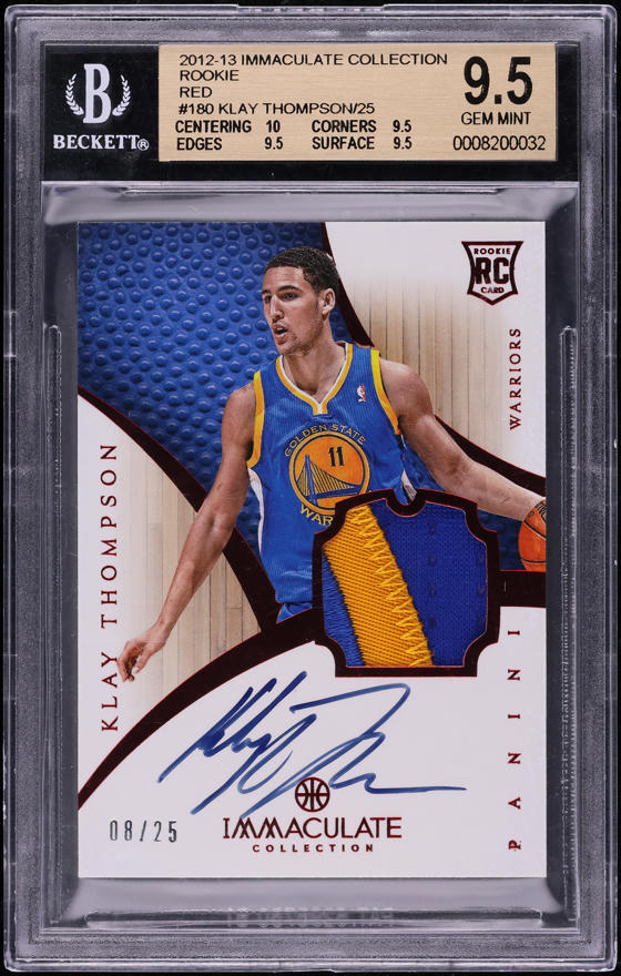 2012 Immaculate Collection Red Klay Thompson ROOKIE PATCH AUTO /25