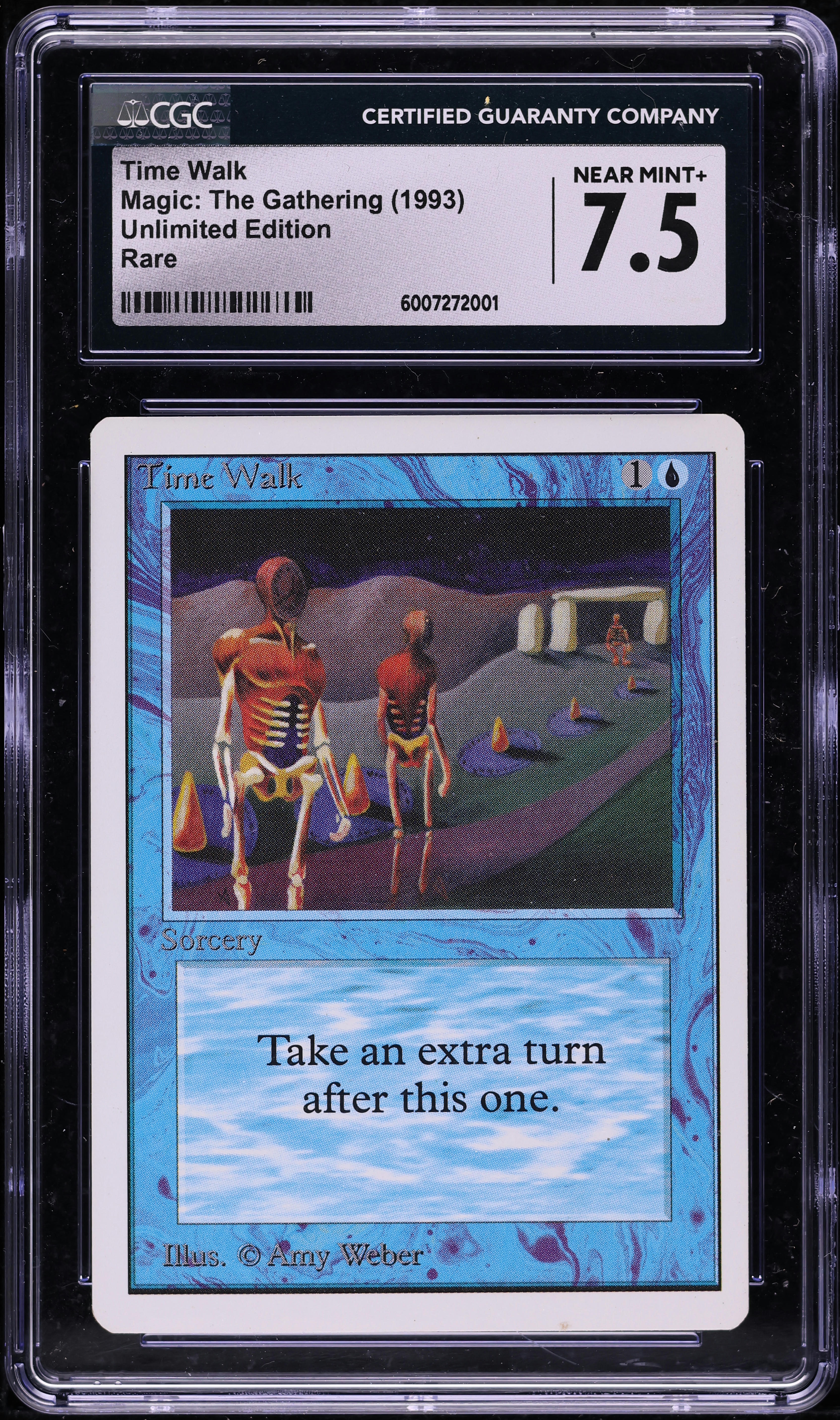 1993 Magic The Gathering MTG Unlimited Time Walk CGC 7.5 NRMT+ on