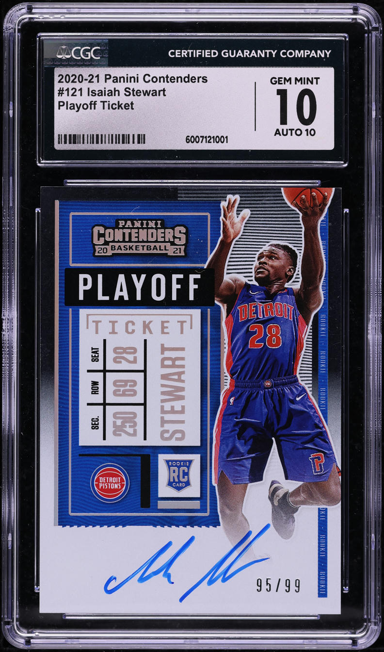 2020 Panini Contenders Playoff Ticket Isaiah Stewart RC AUTO /99 #121 CGC 10 GEM