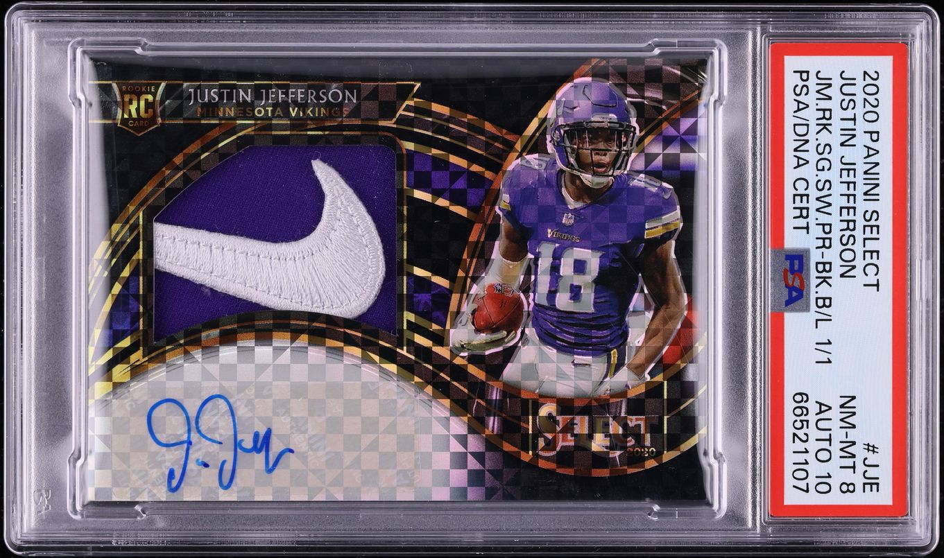2020 Select Jumbo Black Prizm Justin Jefferson RC PATCH AUTO DNA