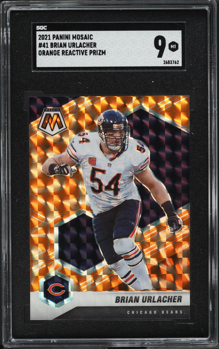 2021 Panini Mosaic Orange Reactive Prizm Brian Urlacher #41 SGC 9 MINT