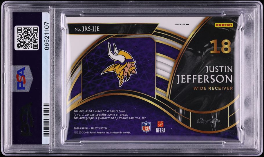 2020 Select Jumbo Black Prizm Justin Jefferson RC PATCH AUTO DNA