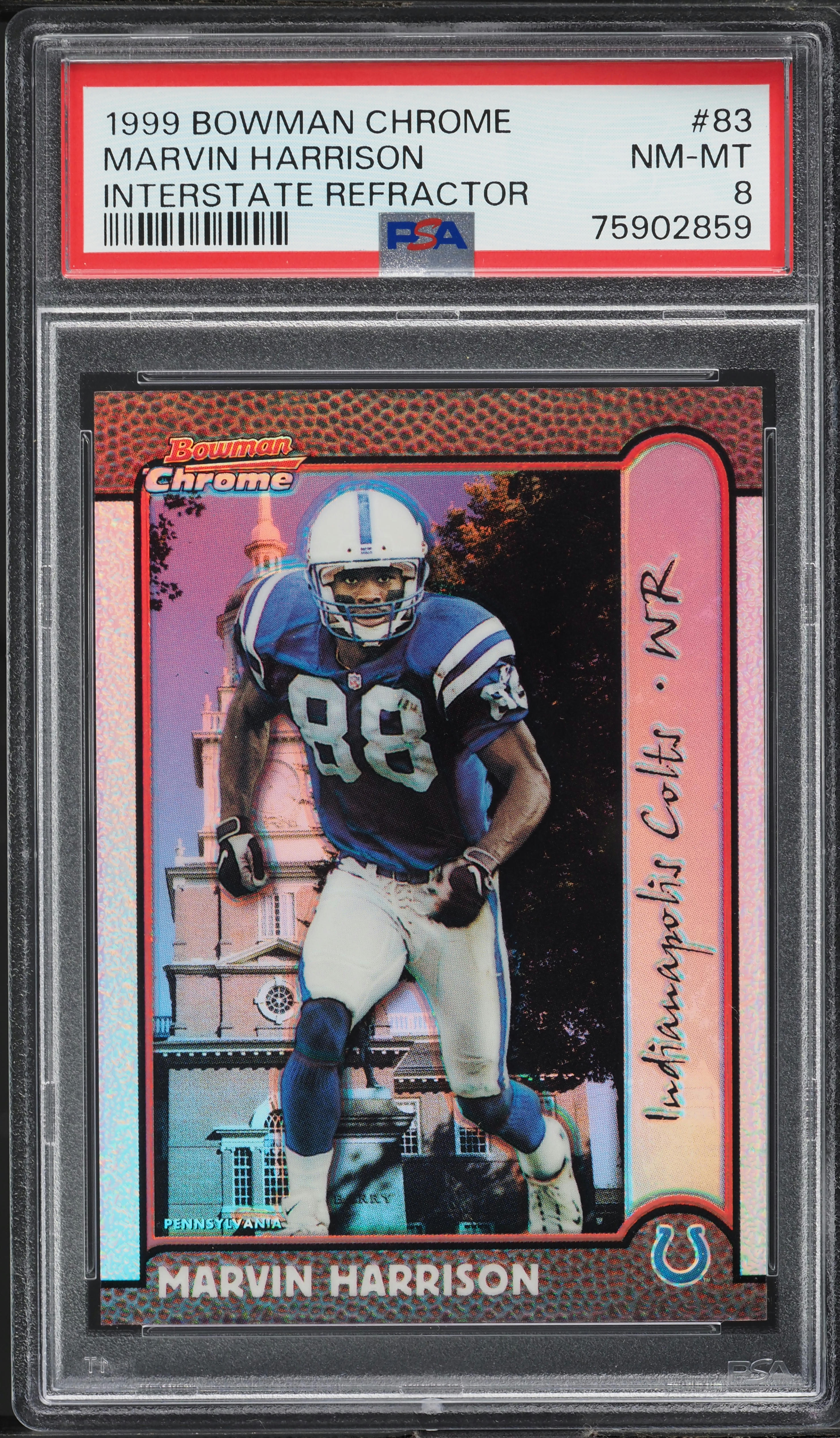 1999 Bowman Chrome Interstate Refractor Marvin Harrison /100 #83