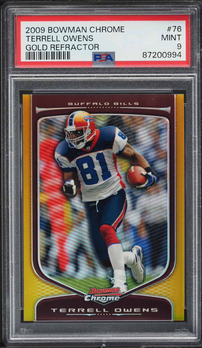 2009 Bowman Chrome Gold Refractor Terrell Owens /50 #76 PSA 9 MINT