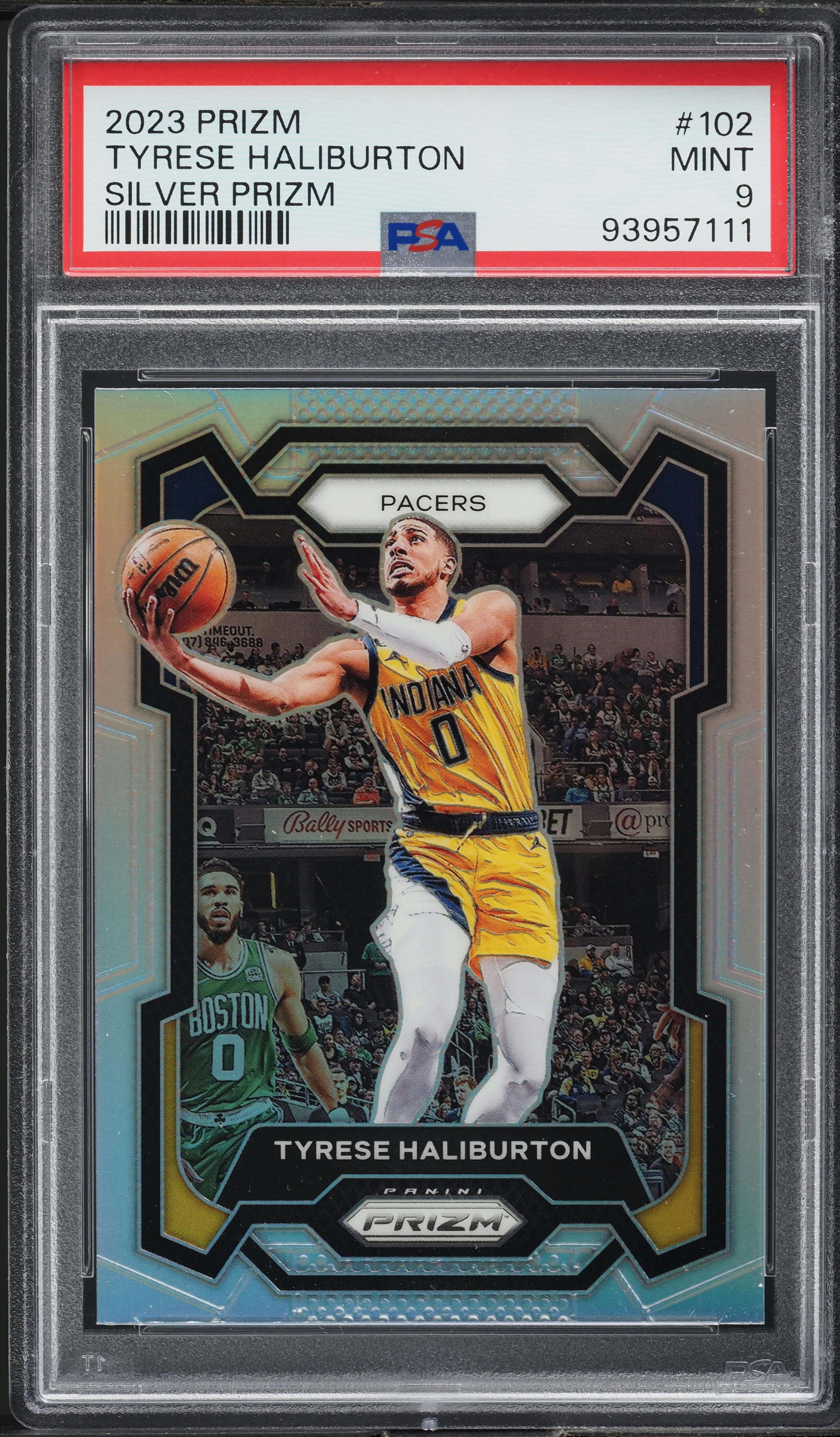 2023 Panini Prizm Silver Tyrese Haliburton #102 PSA 9 MINT on 