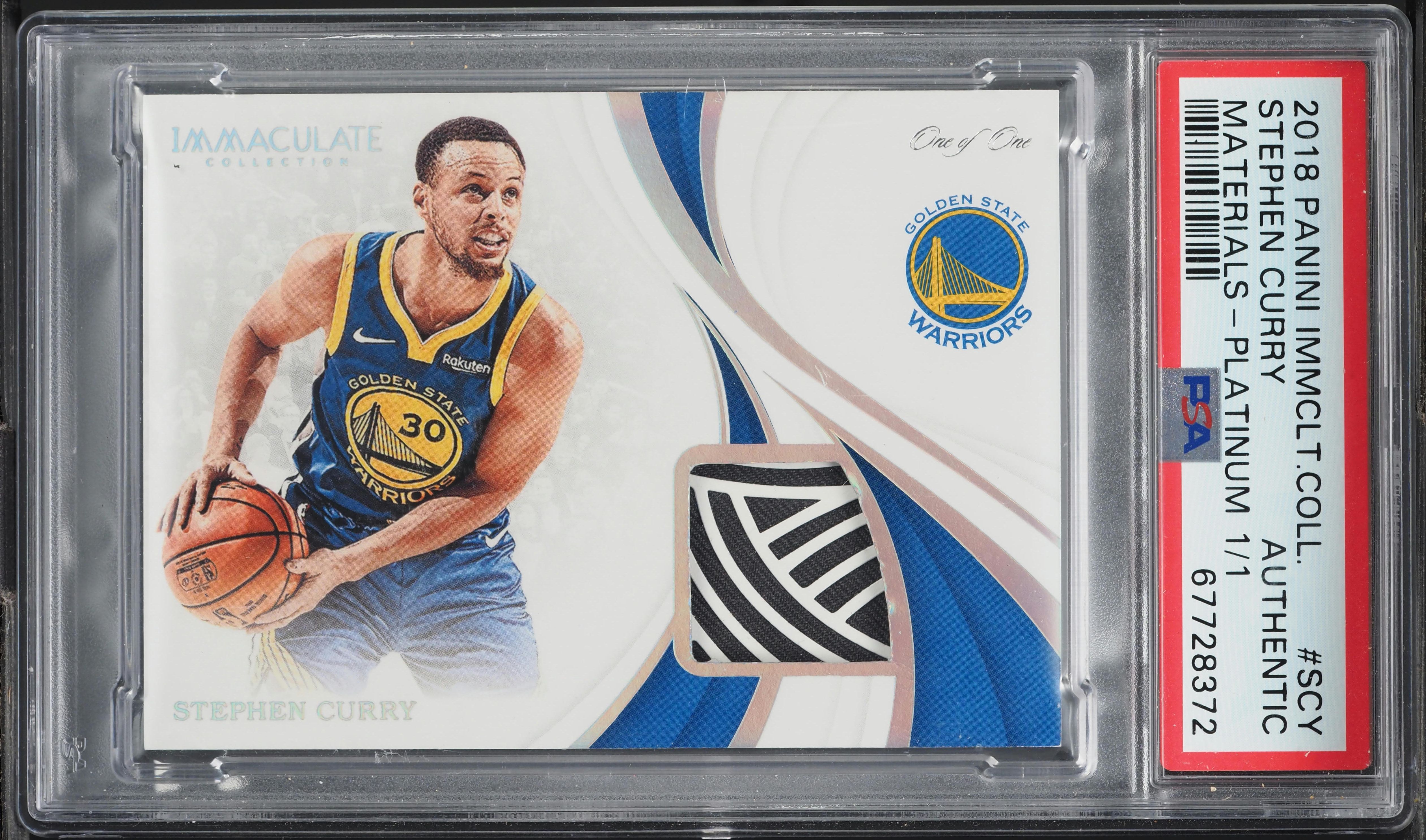 2018 Immaculate Collection Platinum Stephen Curry PATCH 1/1 #MT 