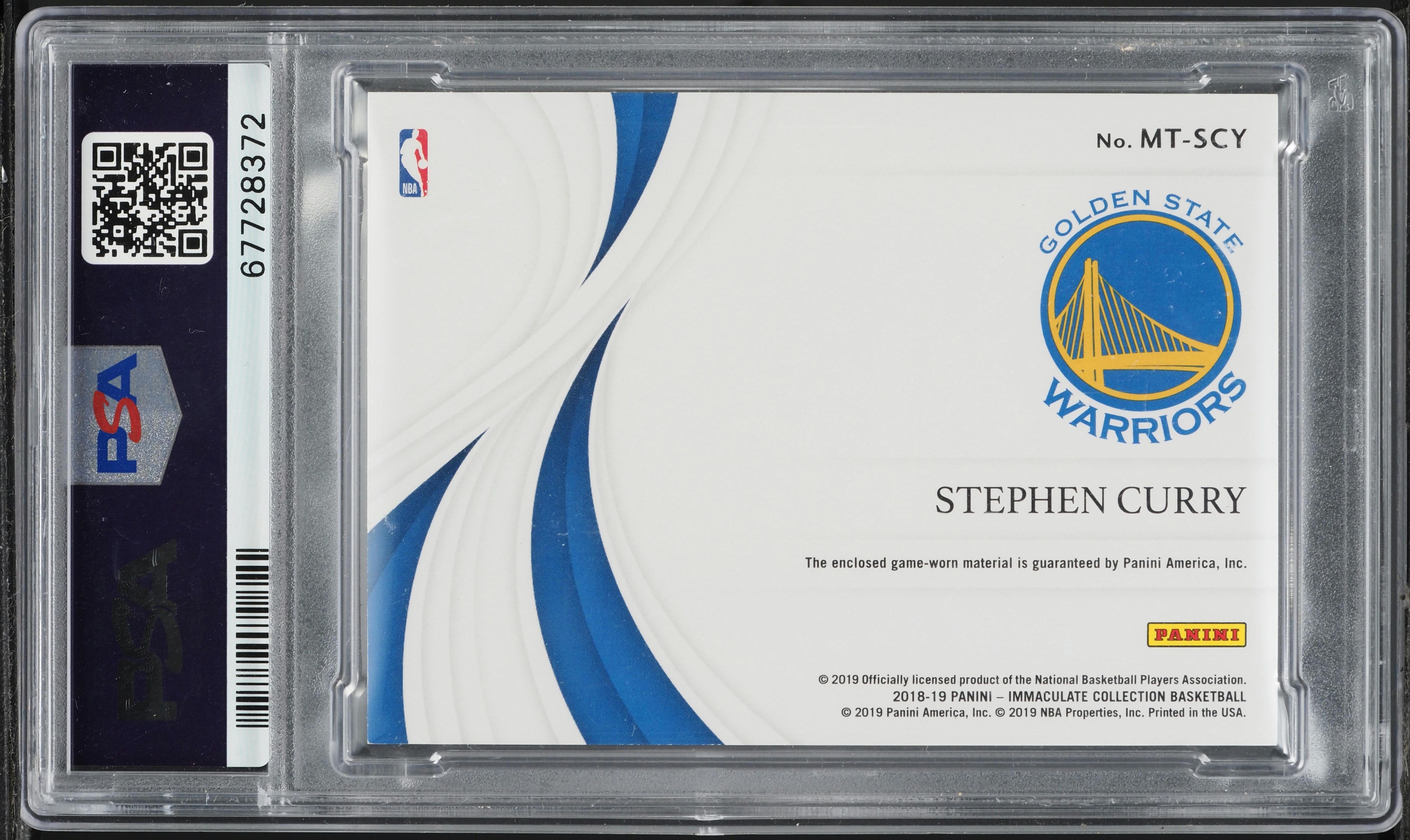 2018 Immaculate Collection Platinum Stephen Curry PATCH 1/1 #MT 