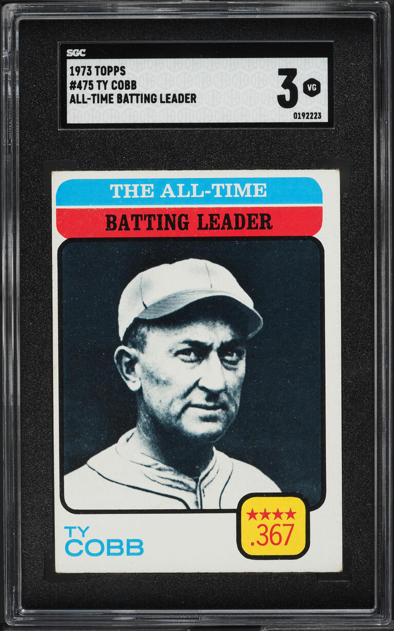 1973 Topps Ty Cobb ALL-TIME BATTING LDRS #475 SGC 3 VG