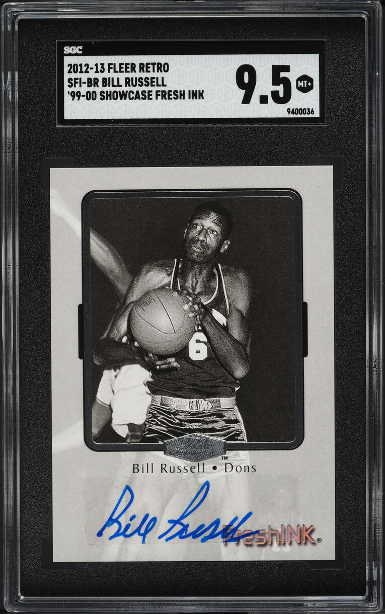 2012 Fleer Retro '99 Showcase Fresh Ink Bill Russell AUTO #SFI-BR SGC 9.5 MINT+