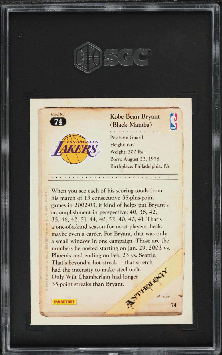 kobe bryant anthology cards