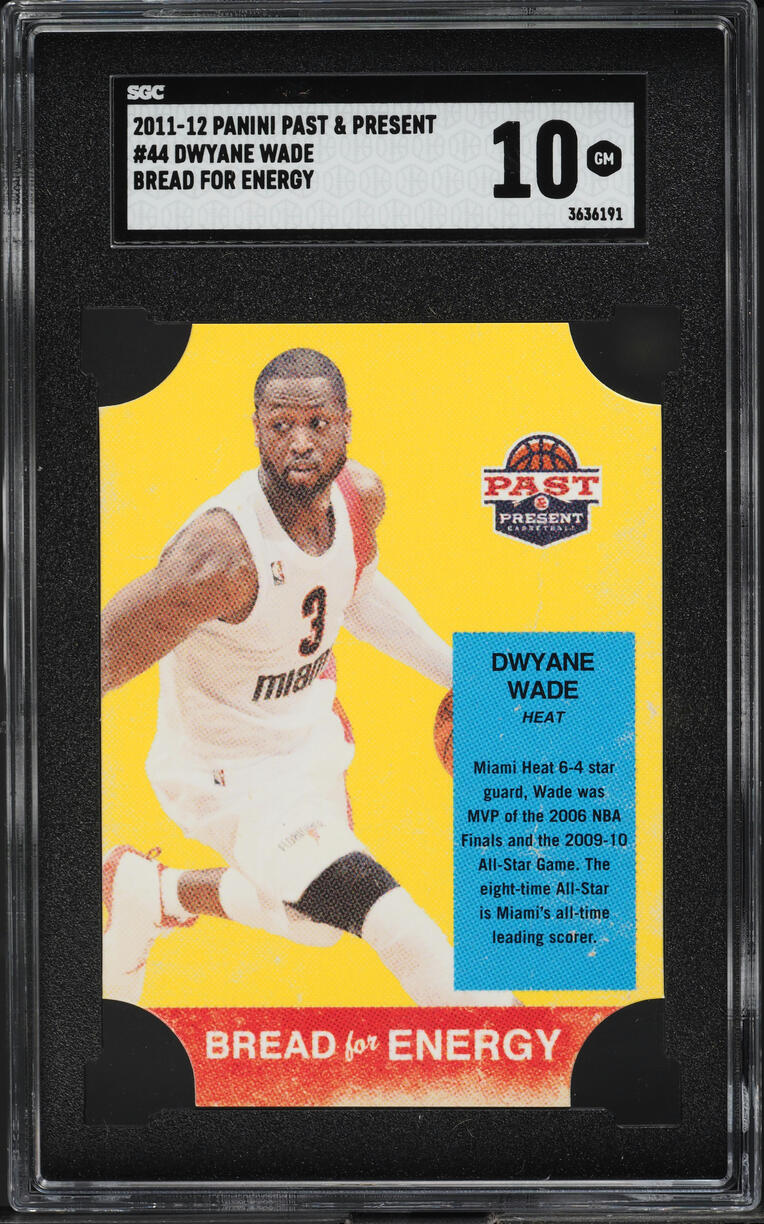2011 Panini Past & Present Bread For Energy Dwyane Wade #44 SGC 10 GEM MINT