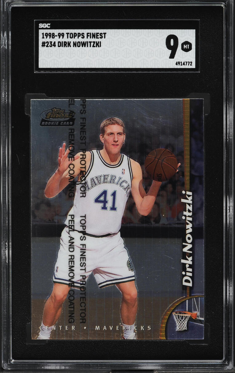 1998 Finest w/ Coating Dirk Nowitzki ROOKIE #234 SGC 9 MINT