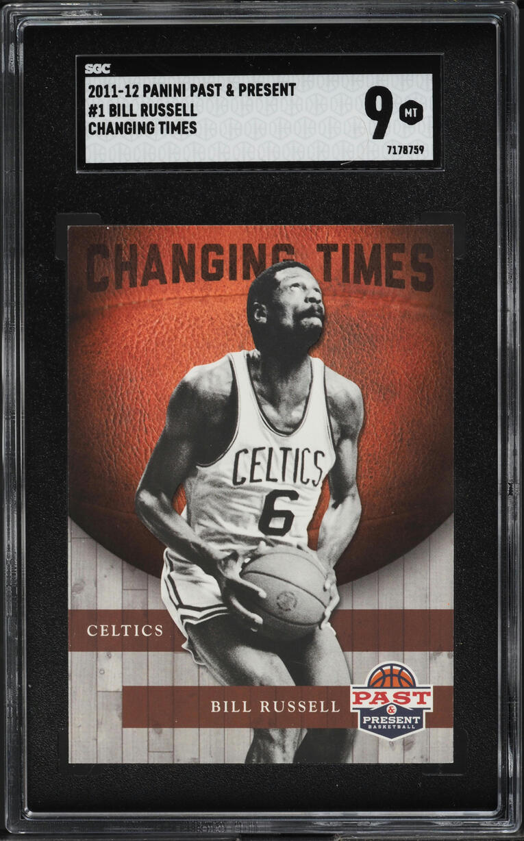 2011 Panini Past & Present Changing Times Bill Russell #1 SGC 9 MINT