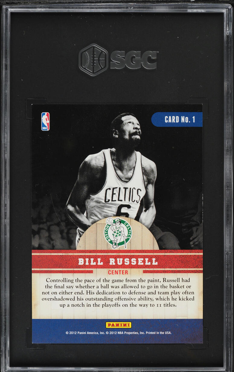 2011 Panini Past & Present Changing Times Bill Russell #1 SGC 9 MINT
