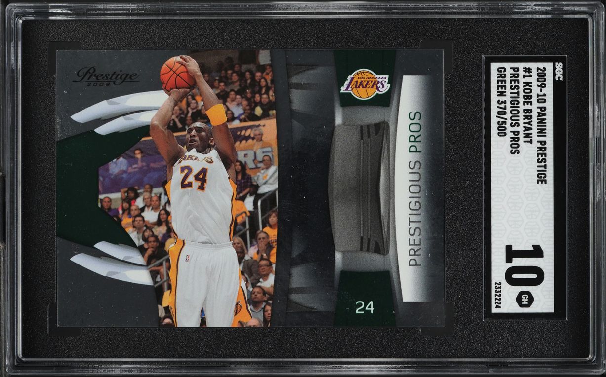2009 Panini Prestige Prestigious Pros Green Kobe Bryant /500 #1 SGC 10 GEM MINT