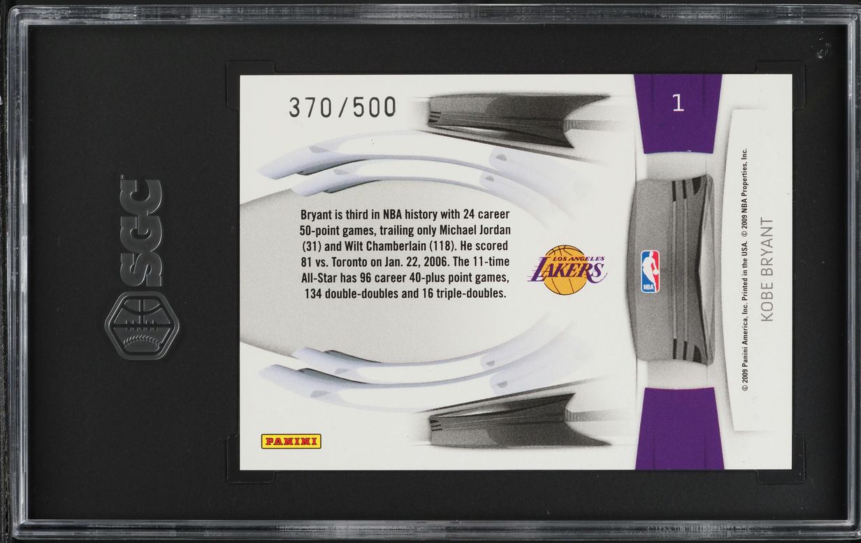 2009 Panini Prestige Prestigious Pros Green Kobe Bryant /500 #1 SGC 10 GEM MINT